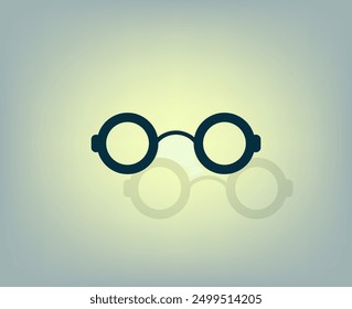 Vector dark color icon with shadow on gray background