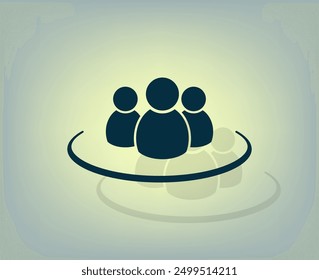 Vector dark color icon with shadow on gray background