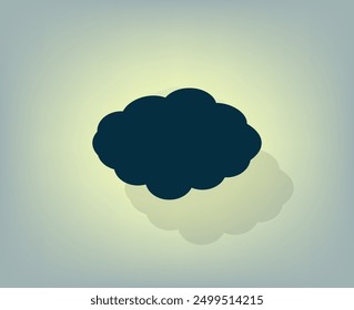 Vector dark color icon with shadow on gray background