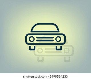Vector dark color icon with shadow on gray background