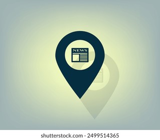 Vektorsymbol mit dunkler Farbe und Schatten auf grauem Hintergrund