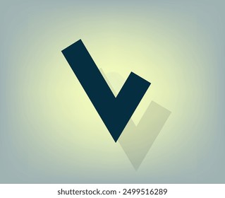 Vector dark color icon with shadow on gray background