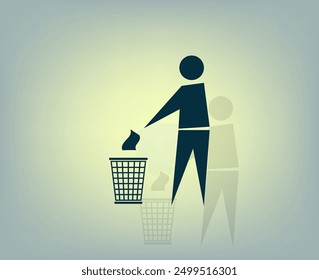 Vector de color oscuro con sombra sobre fondo gris