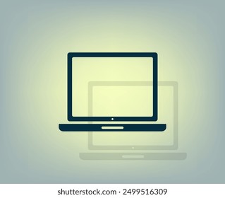 Vector dark color icon with shadow on gray background