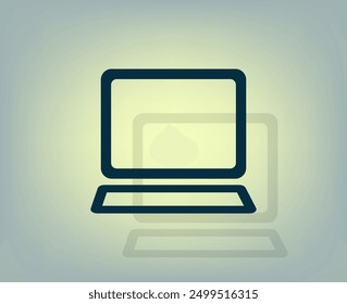 Vector dark color icon with shadow on gray background