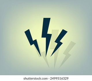 Vector dark color icon with shadow on gray background