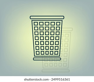 Vector dark color icon with shadow on gray background
