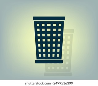 Vektorsymbol mit dunkler Farbe und Schatten auf grauem Hintergrund