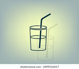 Vector dark color icon with shadow on gray background