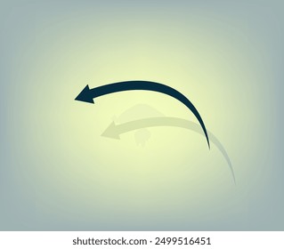 Vector de color oscuro con sombra sobre fondo gris