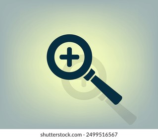 Vector dark color icon with shadow on gray background