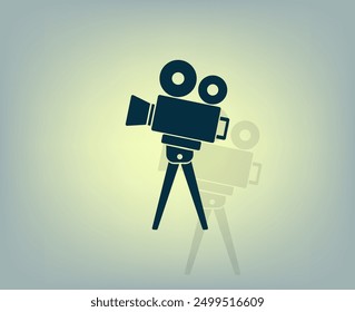 Vector dark color icon with shadow on gray background