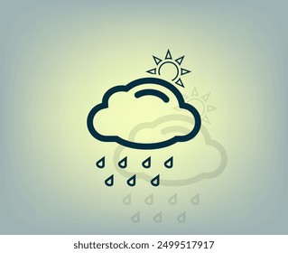 Vector dark color icon with shadow on gray background