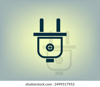 Vector dark color icon with shadow on gray background