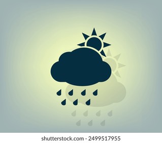 Vector dark color icon with shadow on gray background