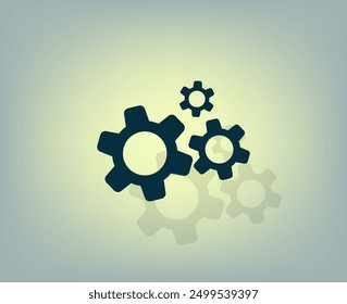 Vector dark color icon with shadow on gray background