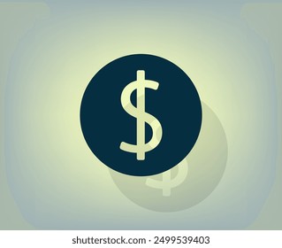 Vector dark color icon with shadow on gray background