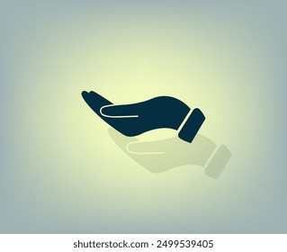 Vector dark color icon with shadow on gray background