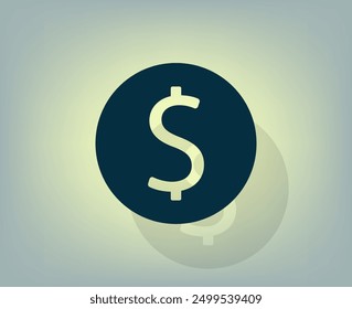 Vector dark color icon with shadow on gray background