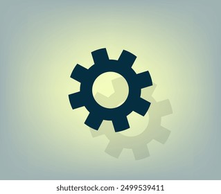 Vector dark color icon with shadow on gray background