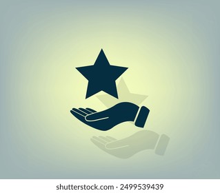 Vector dark color icon with shadow on gray background