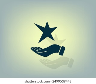 Vector dark color icon with shadow on gray background