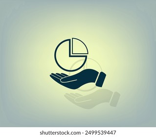 Vector dark color icon with shadow on gray background