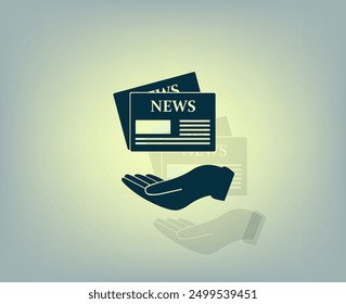 Vector dark color icon with shadow on gray background