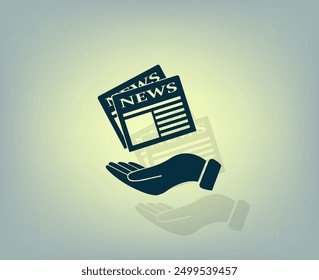 Vector dark color icon with shadow on gray background