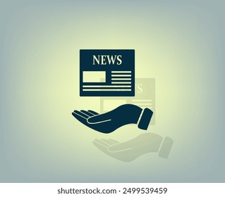 Vector dark color icon with shadow on gray background