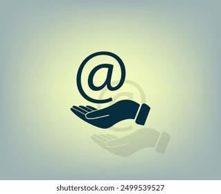 Vector dark color icon with shadow on gray background