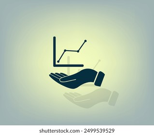 Vector dark color icon with shadow on gray background