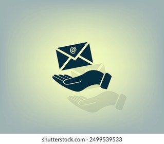 Vector dark color icon with shadow on gray background