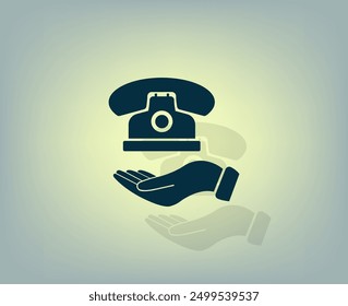 Vector dark color icon with shadow on gray background