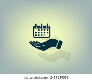 Vector dark color icon with shadow on gray background