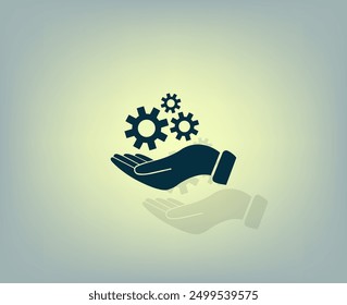 Vector dark color icon with shadow on gray background