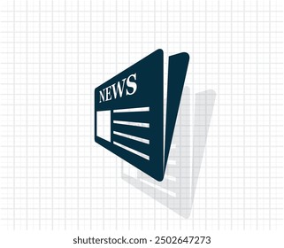 Vector dark color icon with shadow on light checkered background
