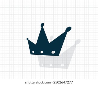 Vector de color oscuro con sombra sobre fondo a cuadros claro