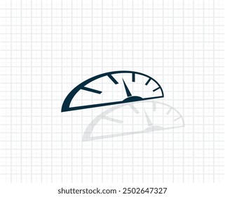 Vector dark color icon with shadow on light checkered background