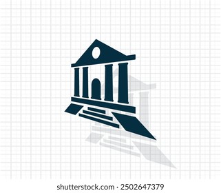 Vector dark color icon with shadow on light checkered background