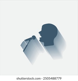 Vector dark color icon with shadow on light background