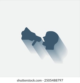 Vector de color oscuro con sombra sobre fondo claro