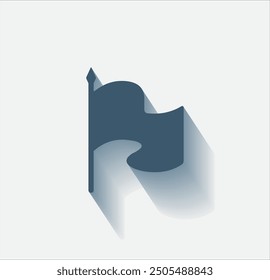 Vector dark color icon with shadow on light background