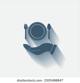 Vector dark color icon with shadow on light background