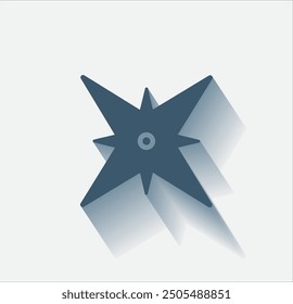 Vector dark color icon with shadow on light background