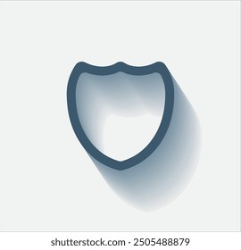 Vector dark color icon with shadow on light background