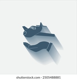 Vector dark color icon with shadow on light background