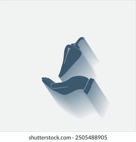 Vector dark color icon with shadow on light background