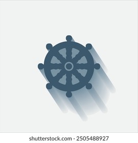 Vector dark color icon with shadow on light background