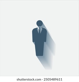 Vector dark color icon with shadow on light background